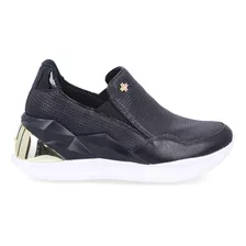 Tenis Feminino Luz Da Lua Casual Couro Preto - 58120010