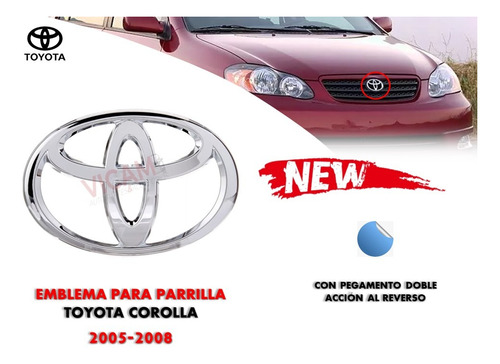 Emblema Para Parrilla Toyota Corolla 2005-2008 Foto 2