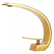 Torneira Banheiro Monocomando Misturador Dourada Luxo Design