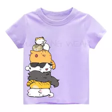 Remera Mishi Cat Gatos Gatitos Nene Nena Infantil Algodón