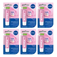 Nivea Protector Labial Humectante Soft Rose 4,8 Gr Pack X6