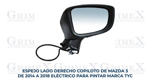 Espejo Mazda 3 2014-2015-16-2017-2018 Electrico P/pintar Ore Foto 10