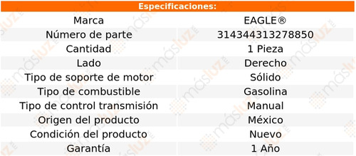 1) Soporte Motor Der Daewoo Lanos 1.5l 4 Cil Std 99/02 Eagle Foto 4