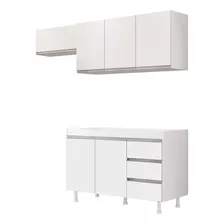 Cozinha Compacta Lux 100%mdf Balcão Sem Tampo 119cm Branco