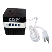 Estabilizador Cdp Ru-avr6041 600va/300w 4 Salidas 4 Usb B/n Color Negro