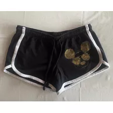 Disney. Short Negro. Mickey Mouse. Mujer. Talle M