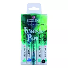 Royal Talens Ecoline Set 5 Marcadores Brush Pen Verde Azul