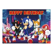 Sonic Cumpleaños De Fondo De Decoración De Fiesta