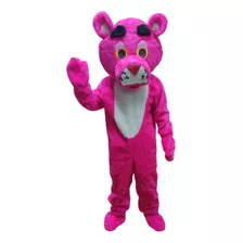 Fantasia Mascote Pantera Cor De Rosa Animaçao De Festa