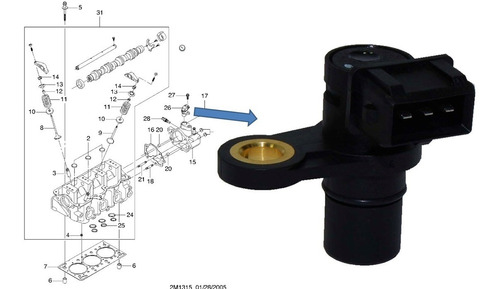 Sensor Arbol De Levas (cmp) Chevrolet Matiz 1.0 2008 Foto 5