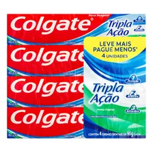 Pasta De Dentes Colgate Tripla Ação Menta Creme Kit 6 Un