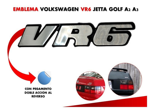 Emblema Para Cajuela Volkswagen Vr6 Jetta Golf A2 A3 Plata Foto 2