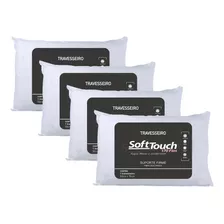 Travesseiro Soft Touch Antialergico Lavavel Kit 4 Und