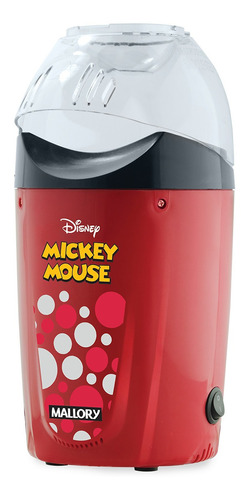 Pipoqueira Elétrica Mallory Mickey Mouse Ar Quente Vermelho 1200w 220v