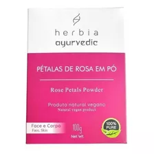 Pétalas De Rosa Em Pó Face E Corpo 100% Puro Natural Herbia