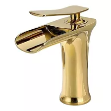Torneira Banheiro Lavabo Monocomando Cascata Gold Brilho