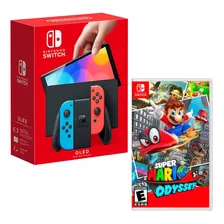 Consola Nintendo Switch Oled Neon + Super Mario Odyssey