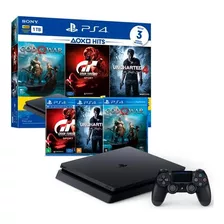 Sony Playstation 4 1tb Ps4 Slim 1tb 3 Jogos - Nf E Garantia 