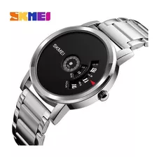 Relógio Skmei 1260 Quartz Waterproof Masculino Sem Ponteiro Cor Do Fundo Prata/preto