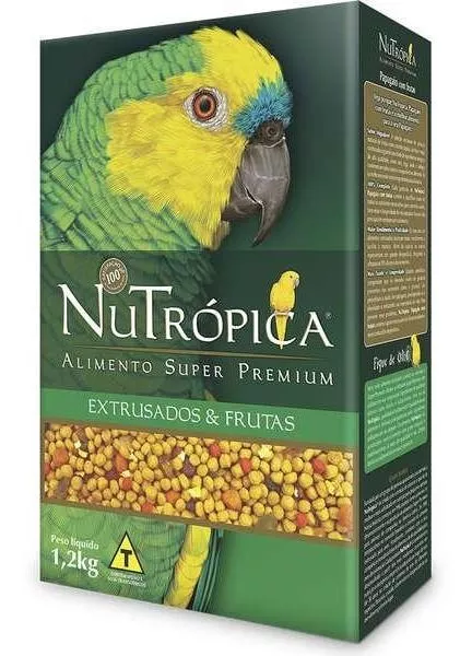 Ração Nutrópica Papagaio Com Frutas - 1,2kg