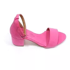 Zapatilla Mujer Sandalia Tacon Bajo Rosa Comodas Ligeras