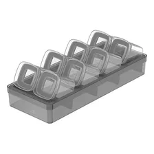 Organizador De Temperos Cozinha Clear 9 Peças Ou Cor Preto