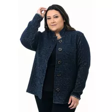 Blusa Casaco De Frio Botão Plus Size Tricô Inverno