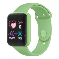 Reloj Inteligente Smartwatch Macaron Color De La Caja Rosa Chicle Color De La Malla Verde