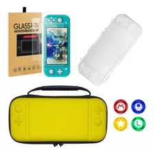 Kit Case Switch Lite + Pelicula Vidro + Acrilico + 4 Grip