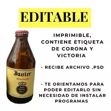 Etiquetas, Editable Caguamita Corona Y Victoria