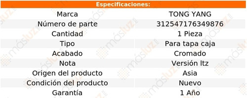 Moldura Para Tapa Caja Crom Chevrolet Aveo 11/18 Tong Yang Foto 2