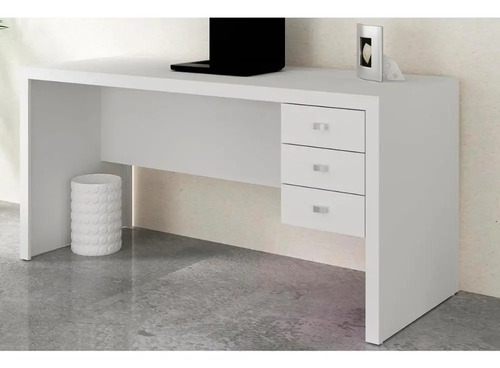 Mesa De Computador Me4113 C/ 3 Gavetas Branco - Tecno Mobil Branco