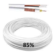 Kit Cabo Coaxial Bipolar 4mm 100m 80% Br+ 20 Conectores Cftv