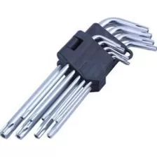 Chave Torx Longa Com Furo Jogo 9 Peças F-59