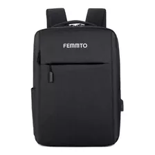 Mochila Porta Notebook Femmto Mn035-negro Color Negro Diseño Lisa 35l