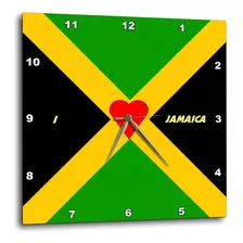 3drose Dpp_51532_1 I Love Jamaica Wall Clock, 10 By 10 