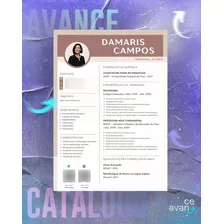 Modelo De Currículo Personalizado Avance - Design Damaris