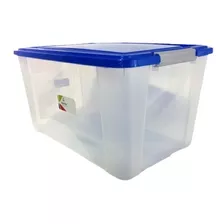 Caja Escolar Organizadora Grande 68lts Transparente Con Tapa