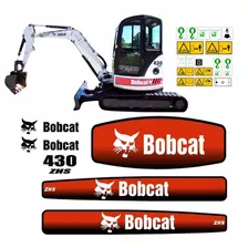 Kit Adesivo Compatível Mini Escavadeira Bobcat 430 Zhs