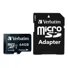 Tarjeta Verbatim Clase 10 Microsd 64gb