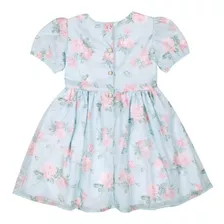 Vestido Infantil Estampado Princesa Tiffany Claro Paraíso