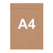 Envelope A4 Kraft Pardo Natural 22,9x32,4 50 Un 80gr