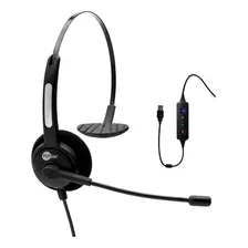 Headset Htu-300 Usb Voip Com Cancelador De Ruidos - Topuse