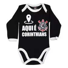 Body Bori Corinthians Timão Bebe Criança Manga Longa