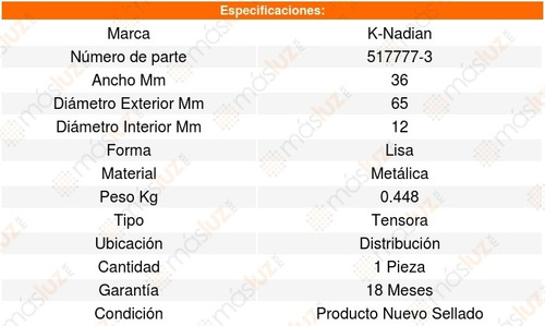 Polea Tensora Distribucion 406 Coupe V6 3.0l 99_04 8589062 Foto 3