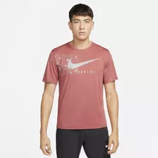 Playera Running Para Hombre Nike Dri-fit Uv Miler Rosa 