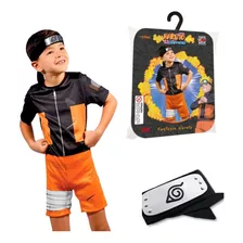 Fantasia Naruto Menino Original Com Bandana Roupa Desenho