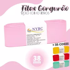 Fitas Gorgurão Para Laços Nº09 38mm - Rolo Com 10 Metros Cor Rosa Bebê - 133 Liso 38mm