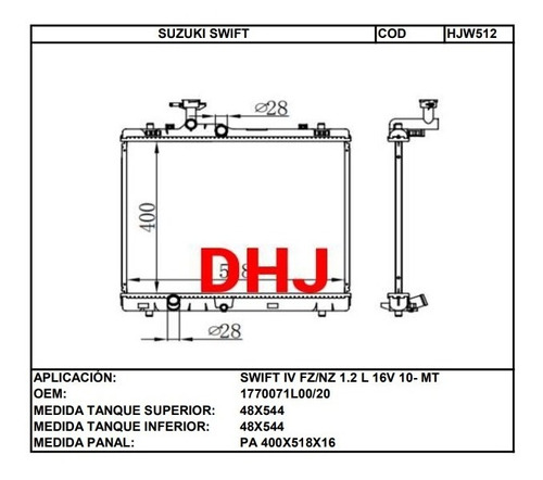 Radiador Suzuki Swift 1.4  13/.. Mecanico Laminilla 16 Mm Foto 2