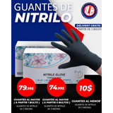 Guantes De Nitrilo Negros S. M. L. Xl  Caja De 100 Uni